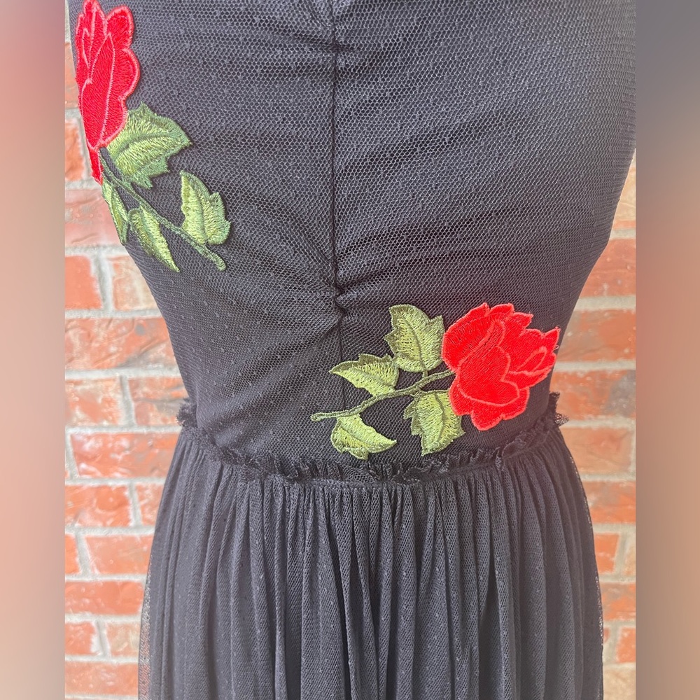 Honey and Rosie Rose Embroidered Long Dress - Picture 5 of 14